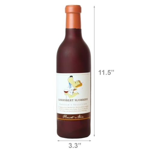 SILLY SQUEAKERS Tuffy 2 Pack Grrrobert Slobbery Wine Bottle Dog Toys: Squeaky Dog Toy, Washable and Floats, Vinyl Construction - color: 2PK Red Groobert Slobbery Wine Bottle