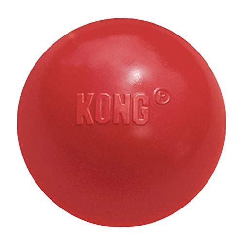 KONG Ball with Hole, Natural Rubber Fetch Toy, Red, for Large/Medium Dogs - size: Medium/Large