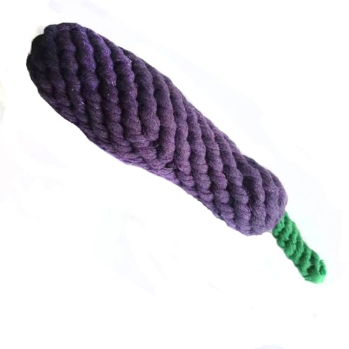 Dog Toys Puppy Teething Chew Pet Cat Toy Healthy Handmade Gifts - color: Purple eggplant