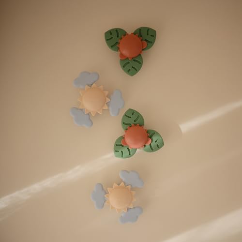 mushie Sunshine Suction Spinner Toy | Toddler Sensory Toys for Bath & Play - style: Sunshine
