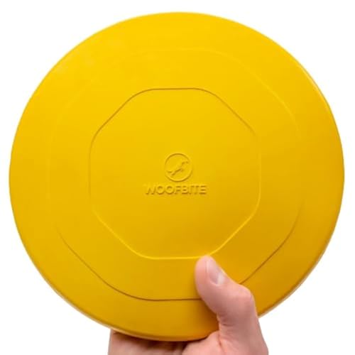 "Indestructible Dog Disc - Lifetime Replacement - Medium & Large Breed - Ultra Durable for Aggressive Chewers - Tough & Strong, Heavy Duty Natural Rubber Toy - Fetch, Tug, & Chew - 8in