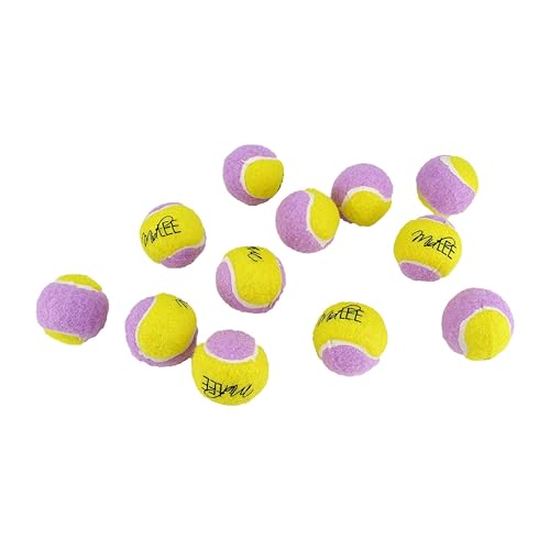Midlee Small Dog Tennis Ball- Yellow/Lavender- Set of 12