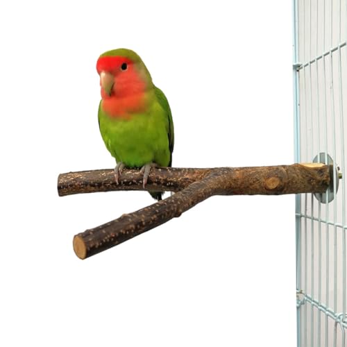 4PCS Natural Wood Bird Perches for Cage, Parrot Cage Perch Stand, Cage Accessories, Wooden Platform for Birds, Toys for Parakeets, Cockatiel, Budgie, Conure - color: 4perches