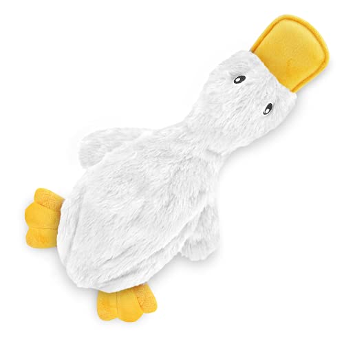 Best Pet Supplies Interactive Squeaky Dog Chew Toy, Ideal Dog Toys for Chewers, Small, Medium & Large Dogs, and Fetch Lovers - Crinkle Duck (White, Yellow & Green), Large - color: Crinkle Duck (White, Yellow & Green), size: Large