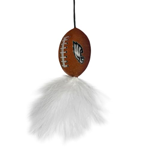 NFL Philadelphia Eagles Cat Tunnel Tube Toy with Plush Football Catnip and Feathers Collapsible Tunnel for Cats to Play, Peek and Hide, Sporty & Fun Cat Tunnel Toy with Team Logo All-Over Design! - color: Philadelphia Eagles