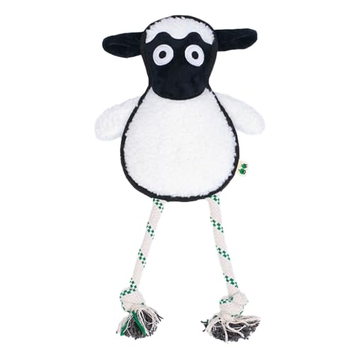 Green Sheep White Sheep Rope Toy for Dogs, Durable Plush Dog Chew Toy with Squeaker, Interactive Pet Toy for Small to Large Dogs, Tough & Recycle Cotton Rope Dog Toys - color: White Sheep (L)
