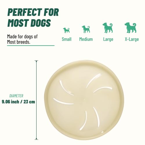 Dog Flying Disc, Flexible TPR Dog Fetch Toy, 9.06 inch, Glow - color: Glow, size: Large