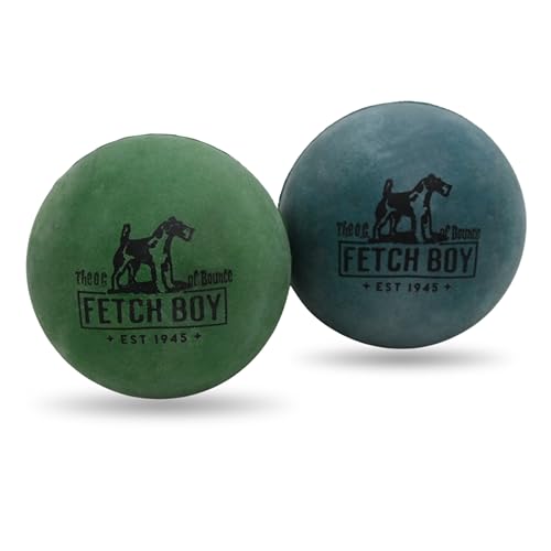 The O.G. of Bounce Solid Sponge Rubber Dog Ball Toy, Made in USA, 2.5 inches, Fetching Breeds, 2 Pack Gift Box - color: Blue & Green