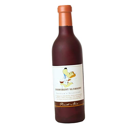 SILLY SQUEAKERS Tuffy 2 Pack Grrrobert Slobbery Wine Bottle Dog Toys: Squeaky Dog Toy, Washable and Floats, Vinyl Construction - color: 2PK Red Groobert Slobbery Wine Bottle