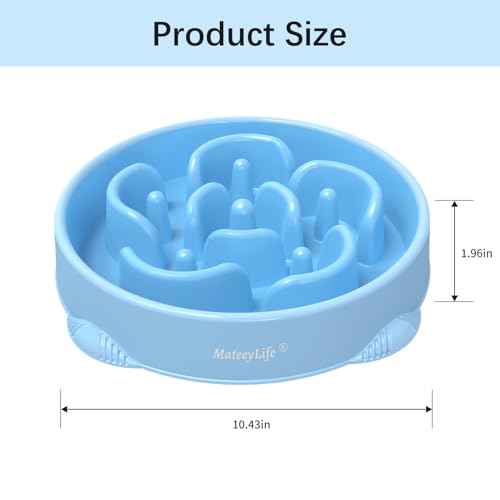 MateeyLife 2-Pack Slow Feeder Dog Bowls, 4 Cups, Dog Puzzle Feeder Bowl - color: A-LightBlue&DarkBlue, size: Large