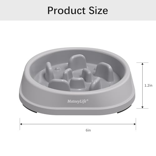 MateeyLife 2-Pack Slow Feeder Dog Bowls, 1 Cup, Dog Puzzle Feeder Bowl - color: B-Gray&Black, size: Small