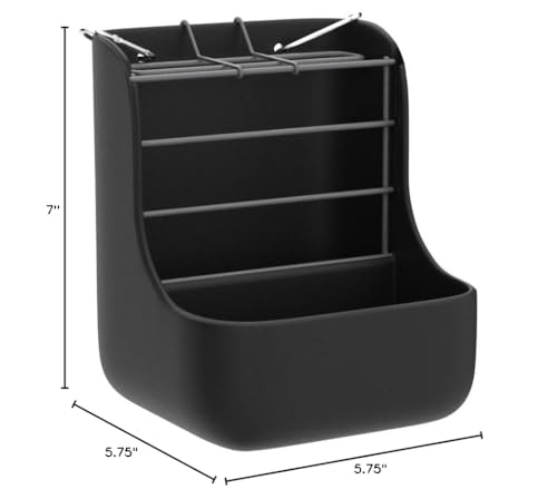 Kaytee Hay & Food Bin Feeder with Quick Locks for Pet Rabbits, Chinchillas, Guinea Pigs and Other Small Animals (Pack of 2) - size: 5.75 inches x 6 inches x 7 inches (Pack of 2)