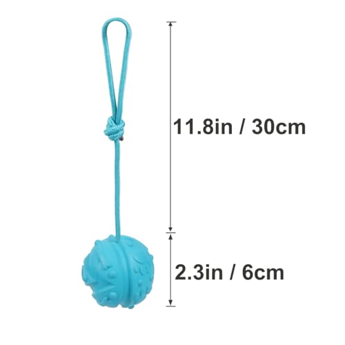 Dog Training Ball on Rope, 2Pcs Dog Rope Toys for Chew Training, Pull Throw and Fetch - size: 2pcs blue