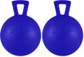 Jolly Pets Tug-n-Toss Heavy Duty Dog Toy Ball with Handle, 4 Inches/Petite, Blue (404 BL),Small Breeds (Pack of 2) - color: Blue, size: 4 inches/Petite (Pack of 2)