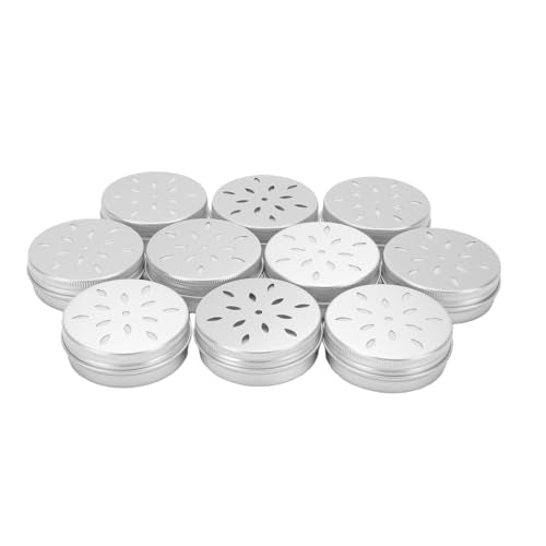Dog Nose Work Training Tins Set, 10PCS Aluminum Scent Training Containers with Vent Holes, 60ml Round Sniff Kit for Dog Treat Search Games