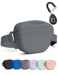 heouvo 1.67 Cup Dog Treat Pouch with Training Clicker (Grey) - color: Grey