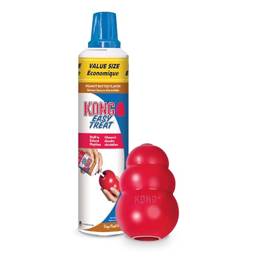 KONG Classic Toy and Easy Treat Peanut Butter Spray, 14 oz, XL Dogs