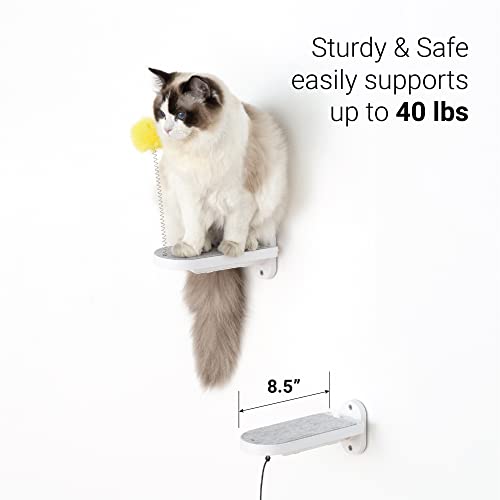 SVD.PET 3-Pack Cat Climbing Stairs with Replaceable Felt Pad, Cat Shelves & Toys for Medium & Large Cats (White) - color: White, size: Climbing Step x 3