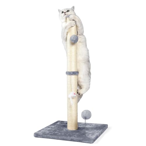 ANWA 32" Tall Sisal Cat Scratching Posts Tree for Indoor Cats Adults, Gray