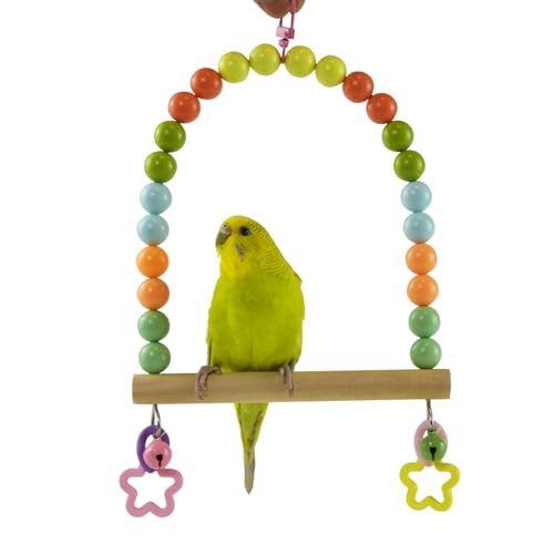 Large Birds Swings Perch, Parakeets Chewing Toy Bird Cage Wooden Stands
