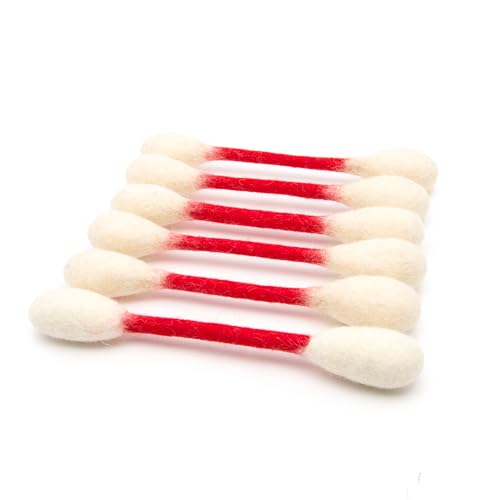 Glaciart One Swabs Cat Toys with Catnip - 6 Pk | Durable for Chew, Cute Cat Toys Interactive Kitty for Boredom, Exercise, & Play | Filled w/Organic Catnip for Anxiety & as Digestive Aid | Gift Idea - color: Red Swabs, size: Regular