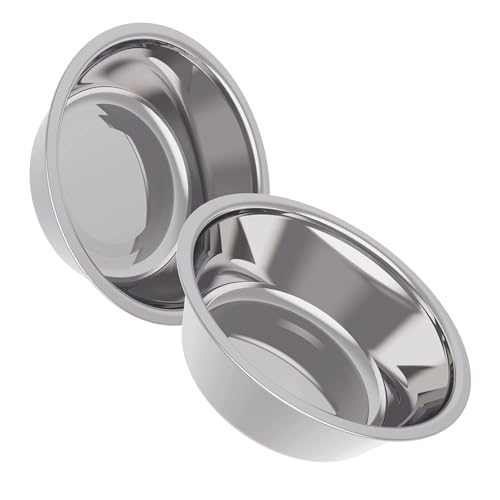 AVERYDAY 25oz Stainless Steel Dog Bowls Set, 2 Pack for Replacement Dogs Bowl Stand, 3.1 Cups Metal Dog Bowls, 6 Inch Small Medium Dogs Water Bowl for Raised Feeder with Opening 6.5-6.65" - size: Fit 6.5-6.65" Feeder Holes (3.1 Cups)