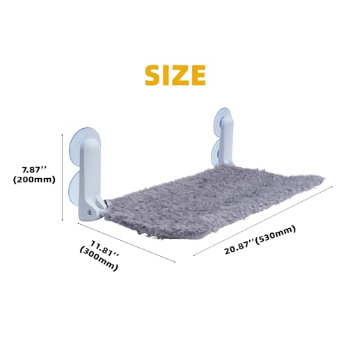 YUNIQUE Cat Window Perch, Upturned Edge Bracket, Portable Wall Hammock for Indoor Cat, Grey - color: Grey