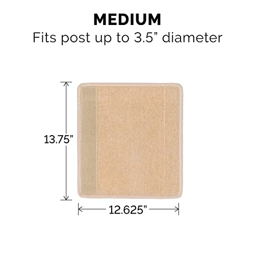 Furhaven Wrap Around Scratching Post Cover for Indoor Cats, Fits Posts Up to 3.5" Diameter, Durable & Less Mess - Tiger Tough Carpet Scratch Mat - Cream, Medium - color: Scratch Post Cover - Cream, size: Medium