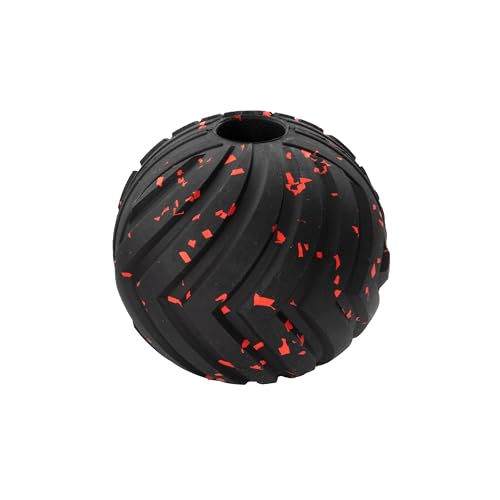 Chew King Supreme Durable Rubber Dog Ball for Aggressive Chewers, Treat-Dispensing Heavy-Duty Chew Toy with Safety Air Vent, Interactive Dog Toy for Training & Enrichment, Medium 3" Fetch Ball - color: B) Medium 3" Ball