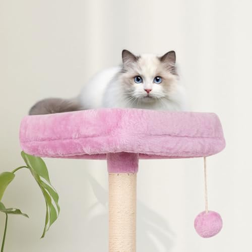 Cut Cat Tree Cat Tower Condo with Hammock Kittens Scratching Post Pink - color: Pink
