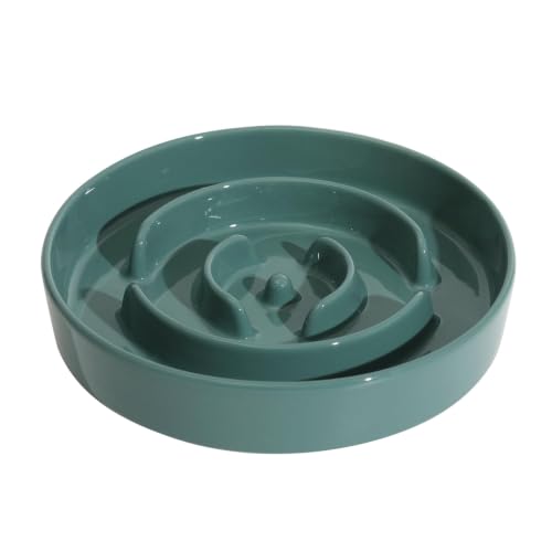 Havniva Ceramic Slow Feeder Dog Bowls, 8.3 in Slow Feeder for Medium Breed - color: Dark Green