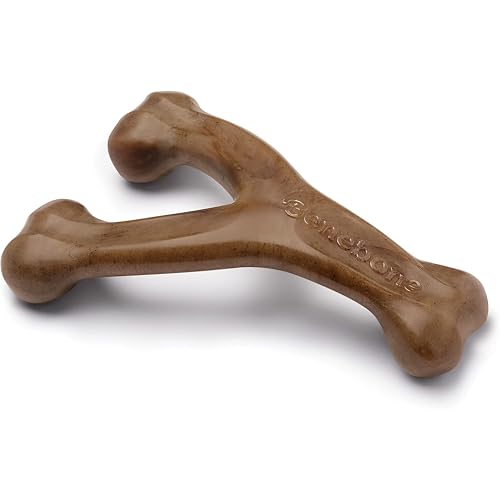 Benebone Wishbone Dog Chew Toy for Aggressive Chewers, Real Bacon, Large - size: Large