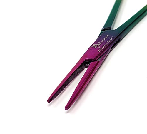 Dog Pet Ear/Nose Hair Puller Grooming Hemostat Locking Forceps Pliers, 5.5" (14cm), Straight (Lava) - color: Lava