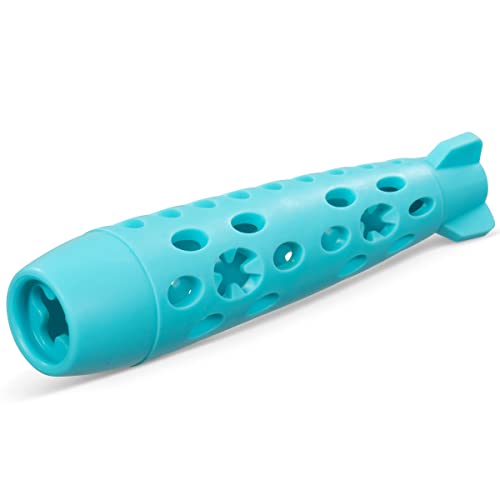 Messy Mutts Totally Pooched Stuff n Chew Rocket Stick, 10 Inch, Teal - color: Teal