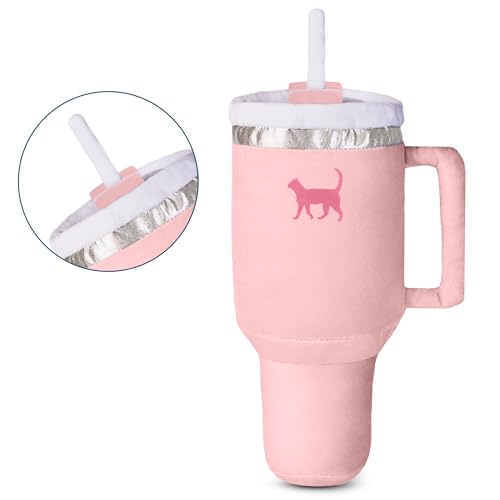 PUPROAR Kitty Cup Catnip Cat Toy, Cat Birthday Gift & Cute Girly Accessory, Crinkle Toy for Indoor Cats (Pink Peach Dust) - color: Pink PeachDust