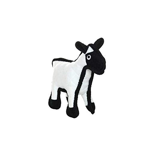 TUFFY® 2 Pack Bull Sheep Small Ultra Durable Plush Dog Toys - color: Brown Jr Bull Black White Jr Sheep