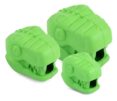 Jeffers Pet Natural Rubber Dog Chew Toy – T-rex Shape, Large - Treat Dispensing, Vanilla Scent, Durable, Non-Toxic, Dishwasher Safe, Interactive Fetch & Tug Toy, Dental Play - Perfect for Training - color: Green, size: Large