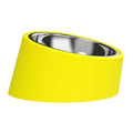15° Tilted Slow Feeder- Non-Spill & Non-Slip Stainless Steel Dish for Small & Cats - color: Yellow, size: M