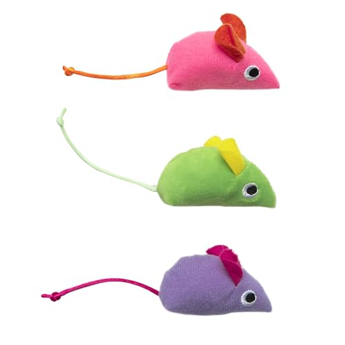 Quirky Kitty Glowing Forest Glow Mice Catnip Cat Toy Set, Chase, Pack of 3