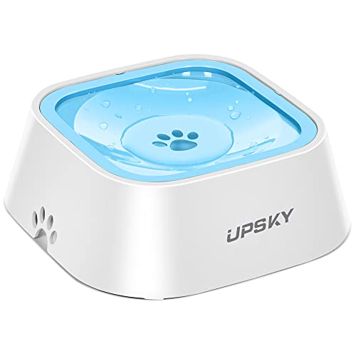 UPSKY 35oz No-Spill Pet Water Bowl, Slow Water Feeder for Dogs and Cats - color: Blue