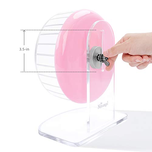 Niteangel Super-Silent Hamster Exercise Wheel: Quiet 8.2 inch Running Wheel - color: Pink, size: Small