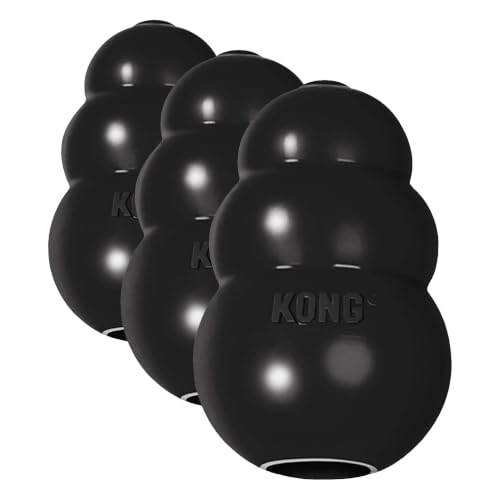 KONG Extreme Dog Toy - Fetch & Chew Toy - Treat-Filling Capabilities & Erratic Bounce for Extended Play Time Most Durable Natural Rubber Material - for Power Chewers - for Large Dogs (Pack of 3) - size: Large (Pack of 3)