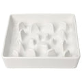 GDCZ Ceramic Dog Slow Feeder Bowls, Square Bowls (White, M-1.8 Cups) - color: White, size: M-1.8 Cups