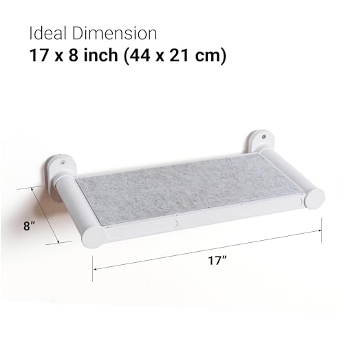 SVD.PET Cat Wall Shelves, 17" x 8" Cat Wall Furniture with Felt Pad, Simple and Modern Design Wal Mounted Platforms for Pet Sleeping and Playing, Easy to Install and to Clean(White) - color: White, size: Cat Shelf