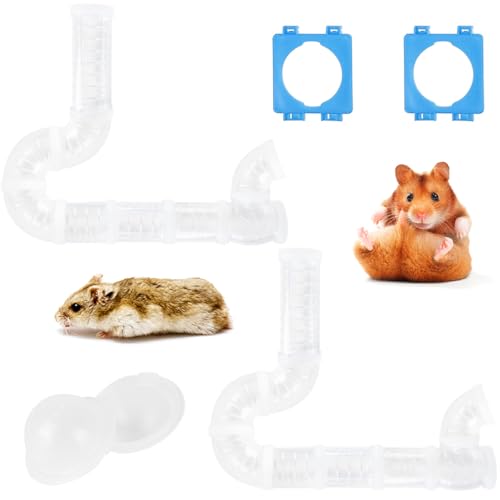2 Hamster Tubes Kits, DIY Hamster Tunnel Adventure External Pipe - color: White