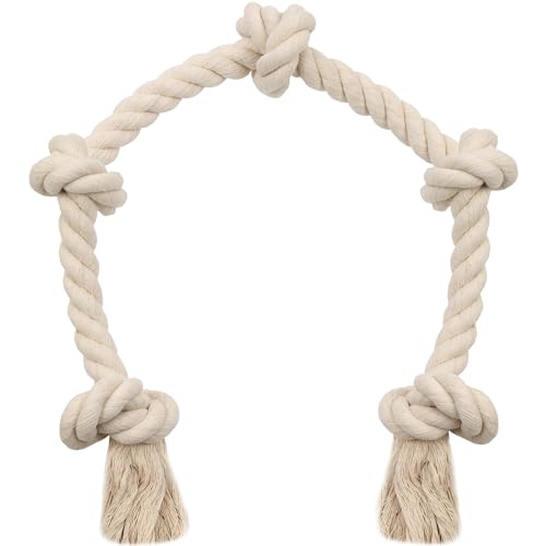 Barida Natural White Tough Dog Rope. Premium Non-Toxic Cotton Interactive Large Dog Toys, Tug of War, Chew Rope - size: Large (36.00")