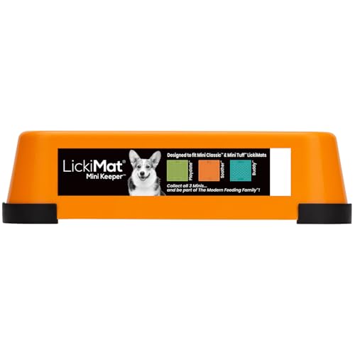 LickiMat Mini Keeper. Designed to Enhance LickiMat Experience and Extend LickiMat into Full Feeder for Small Dogs. (Orange) - color: Orange