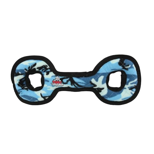 TUFFY® : 2 Pack TugOWar Dog Toy: Ultra Durable Plush Toy with Multiple Layers & Reinforced Seams, Washable and Floats, Original Construction - color: 2PK Blue Camo TugOWar