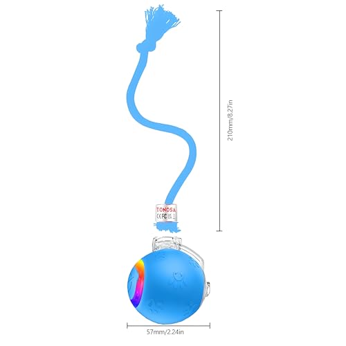 Interactive Cat Ball Toy – Motion Activated, RGB Lighting, 3 Motion Modes-Automatic Cat Ball for Bored Indoor Cats(Blue) - color: Blue
