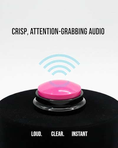 Dog Talk Buttons Voice Recording Button for Communication and Pet Training 30-Second Record & Playback Talking Button for Study, Office, Family, and Kids (Pink, one) - color: Pink